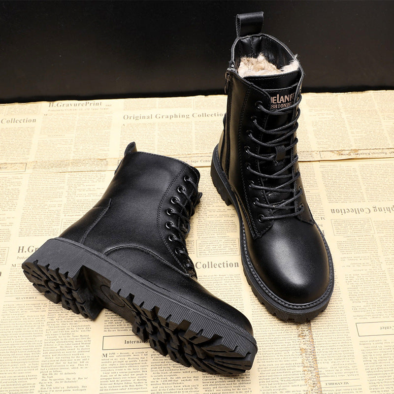 GR | Black leather winter boots – women's boots for cold days