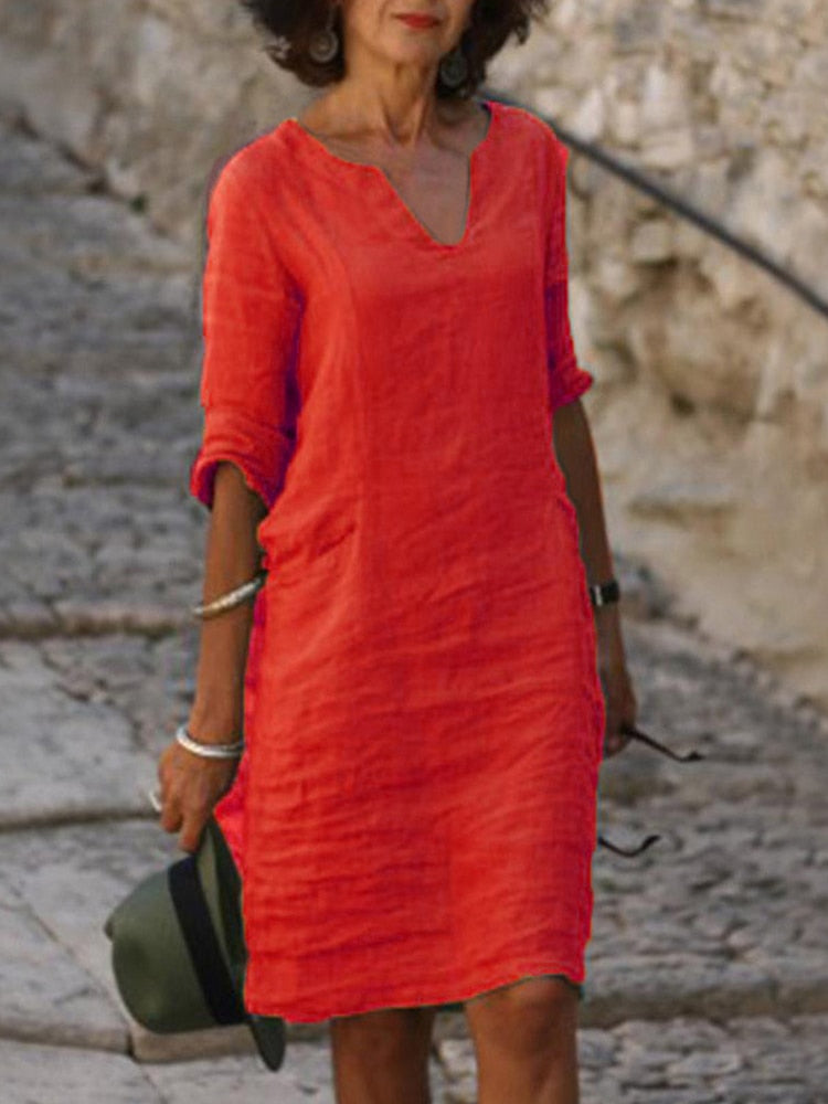 GR | Midi Kleid - Stilvolles und Entspanntes Midikleid für Jeden Tag