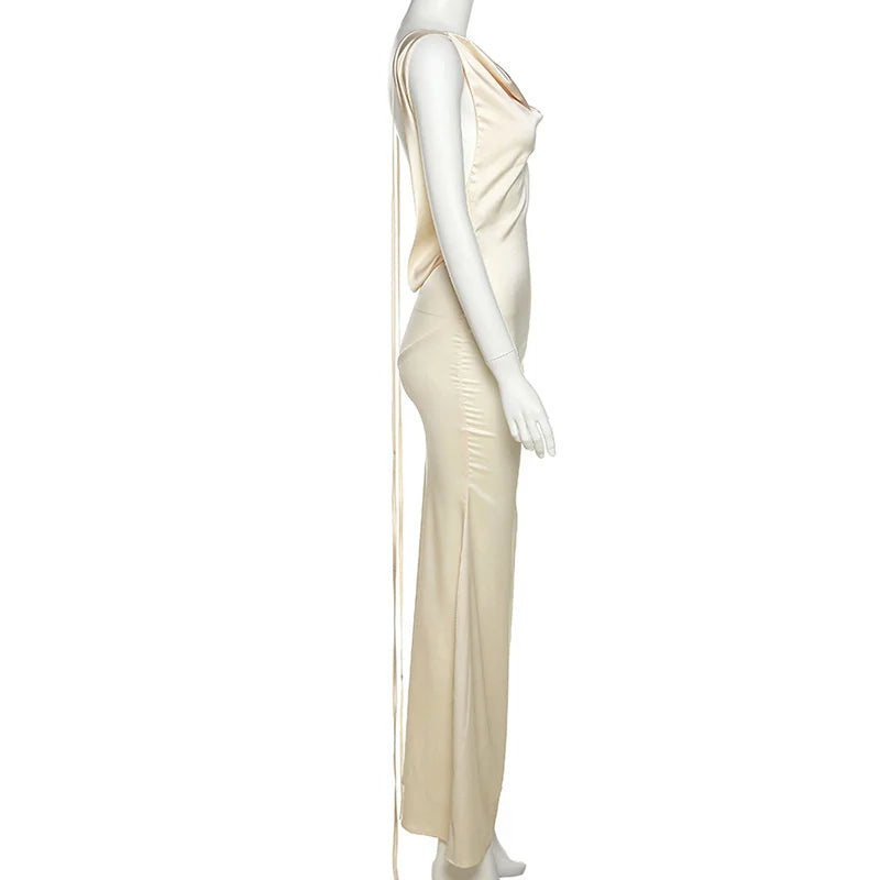 GR | Elegant mermaid-style dress with a waterfall neckline
