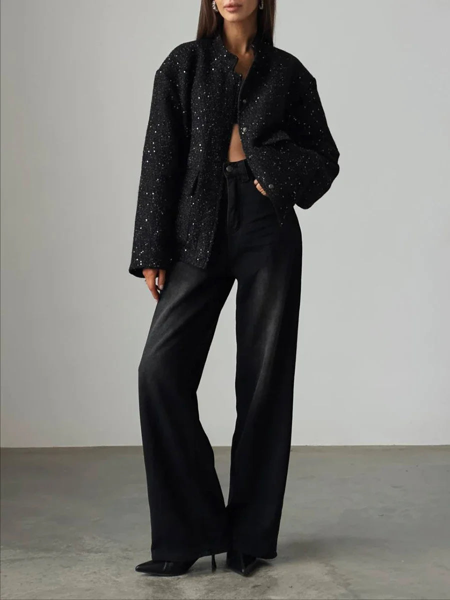 GR - Women's sequined tweed jacket for a glamorous touch