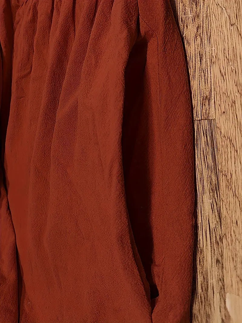 GR | Raffinierte Leinen Sommerkleid mit Praktischen Taschen