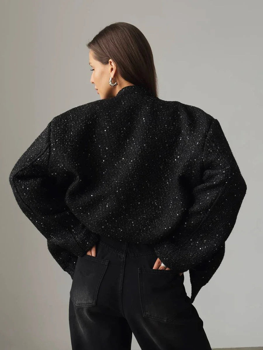GR - Women's sequined tweed jacket for a glamorous touch