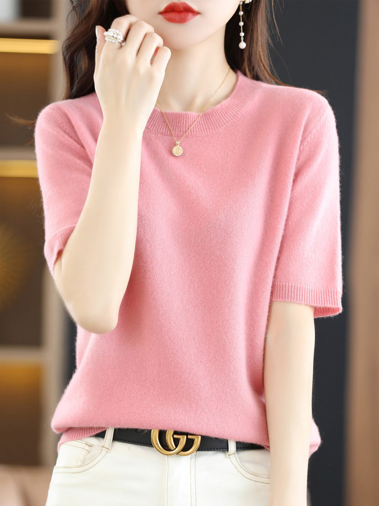 GR | Soft Cashmere T-Shirt With Round Neck