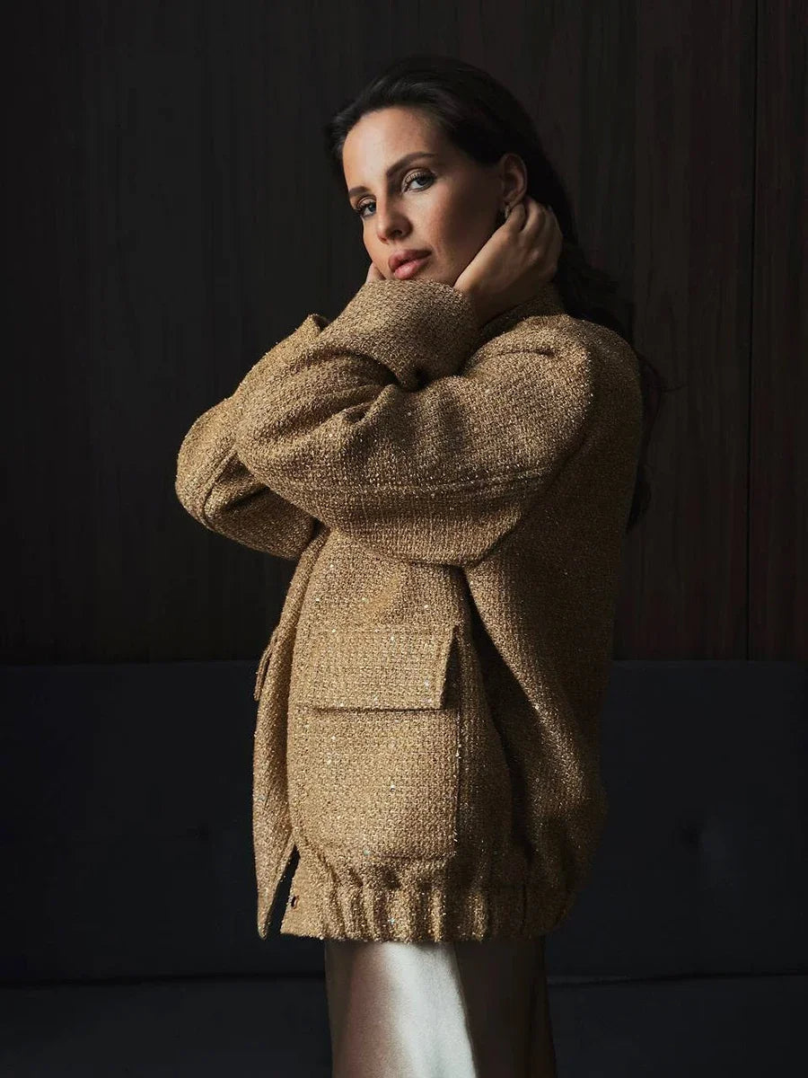 GR - Women's sequined tweed jacket for a glamorous touch