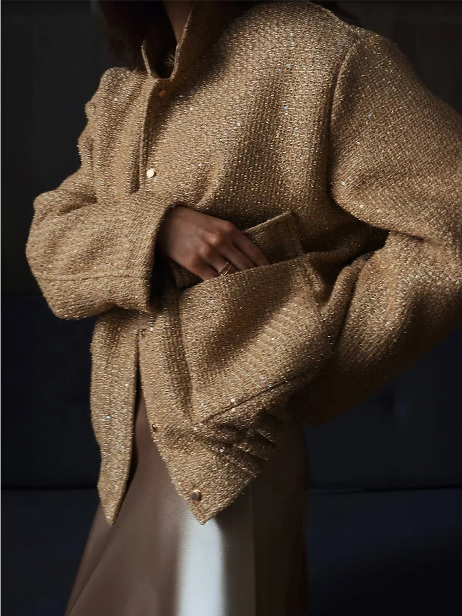 GR - Women's sequined tweed jacket for a glamorous touch