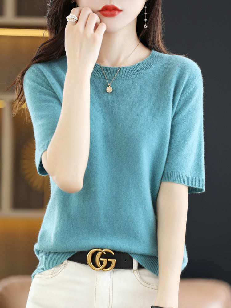GR | Soft Cashmere T-Shirt With Round Neck