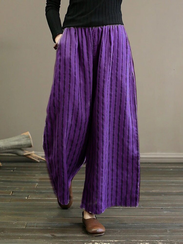 GR - Striped Wide Leg Trousers
