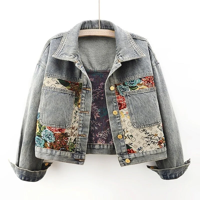 GR | Denim jacket with flowers