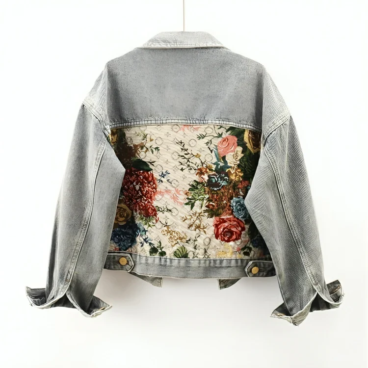 GR | Jeansjacke mit Blumen