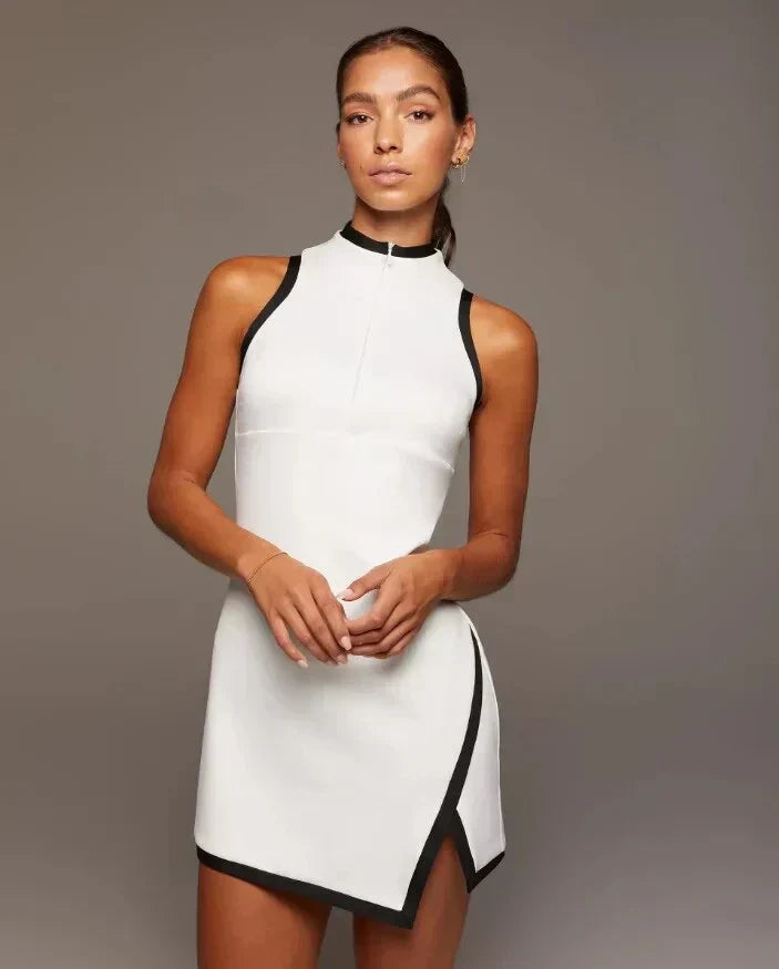 GR | Tennis Mini Kleid mit Reißverschluss vorne