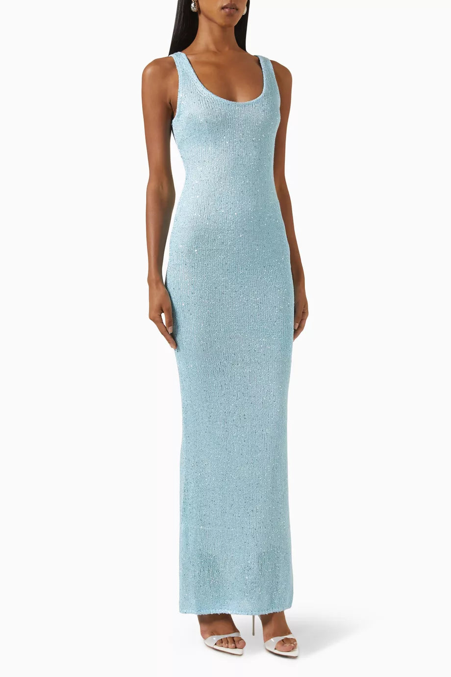 GR | Sequin Detail Maxi Dress Light Blue