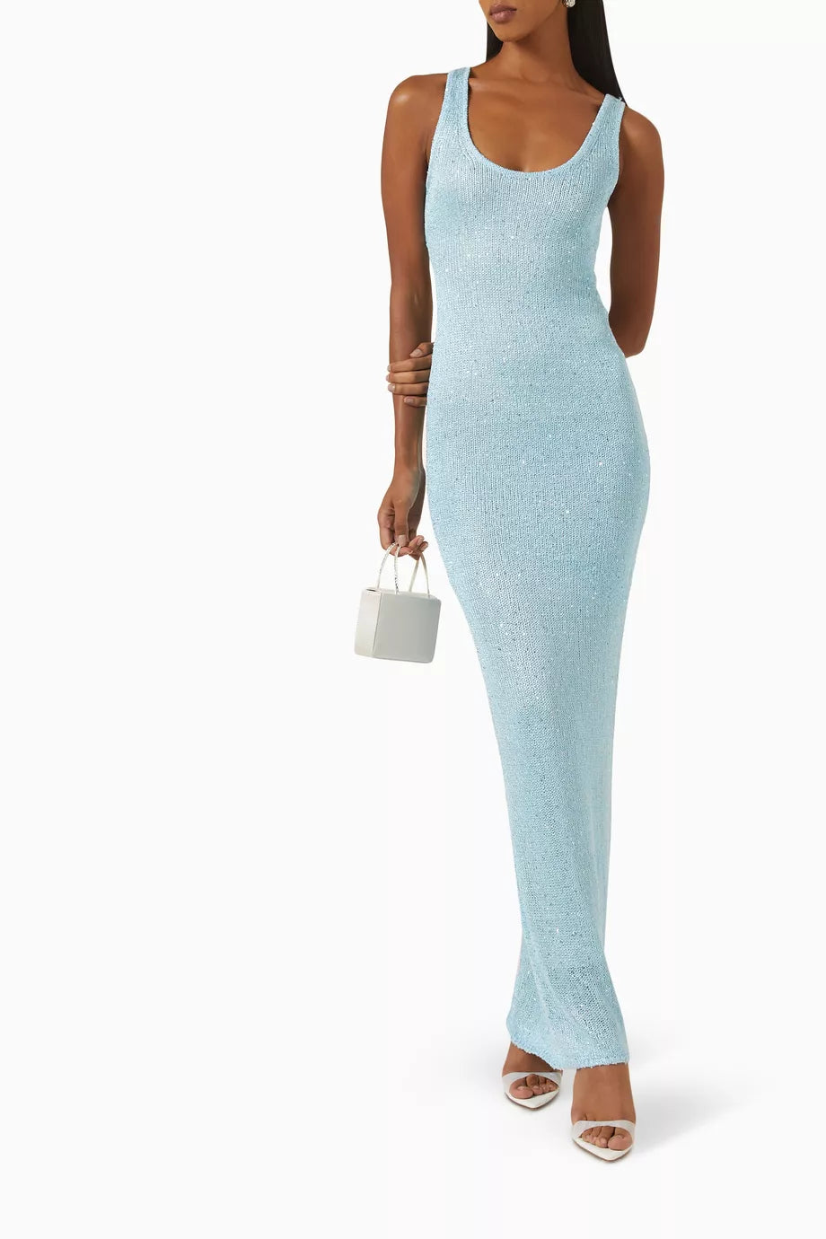 GR | Sequin Detail Maxi Dress Light Blue