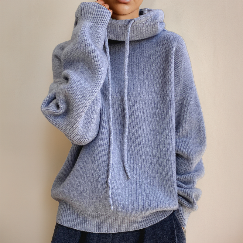GR | Hoodie - Oversized women's pullover with stand-up collar
