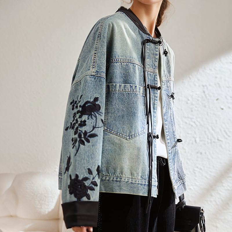 GR | Vintage floral denim jacket