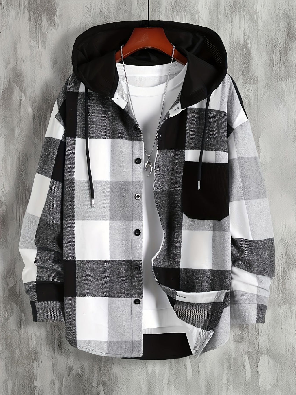 GR | Relax Fit Flannel Shirt with Hood