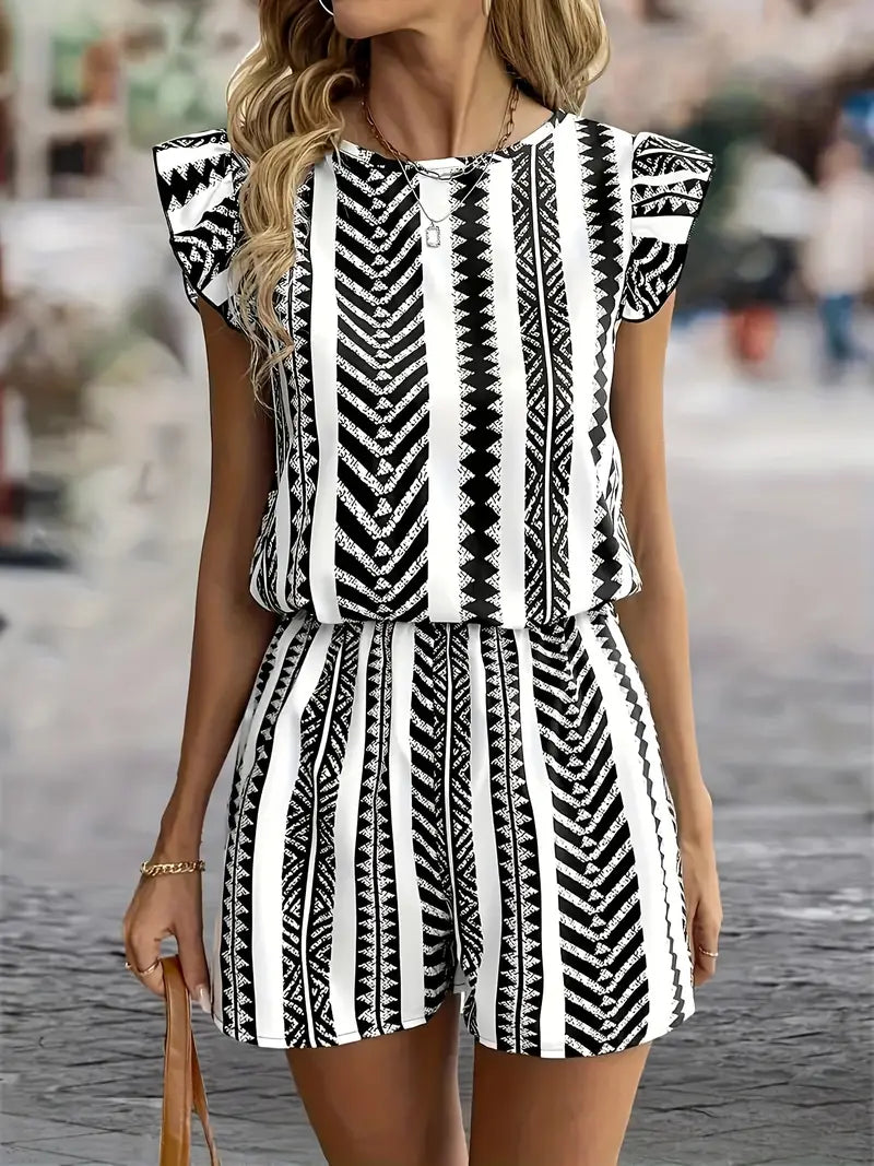 GR | Trendy romper with flutter sleeves