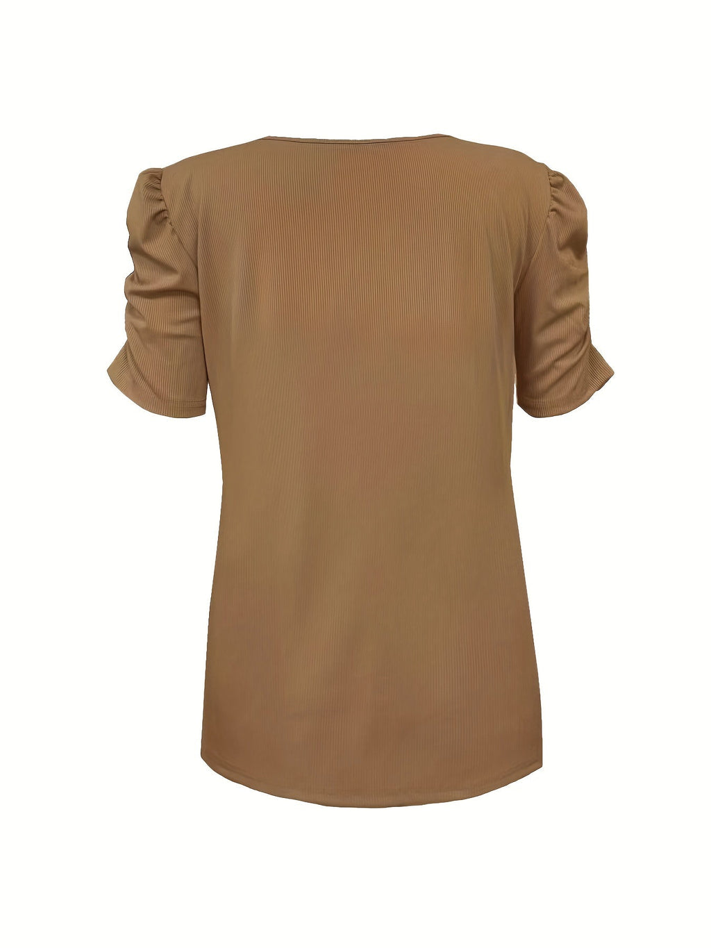 GR | Elegantes Geripptes V-ausschnitt T-shirt Für Damen