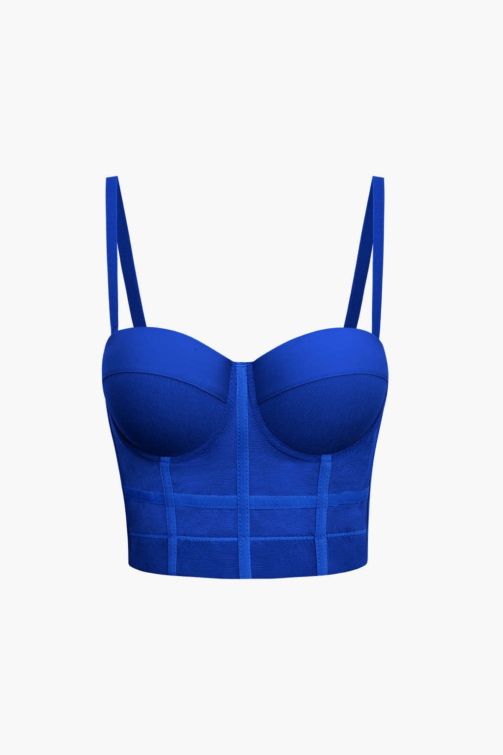 GR | Figure-hugging bustier top with underwire cups and transparent mesh structure