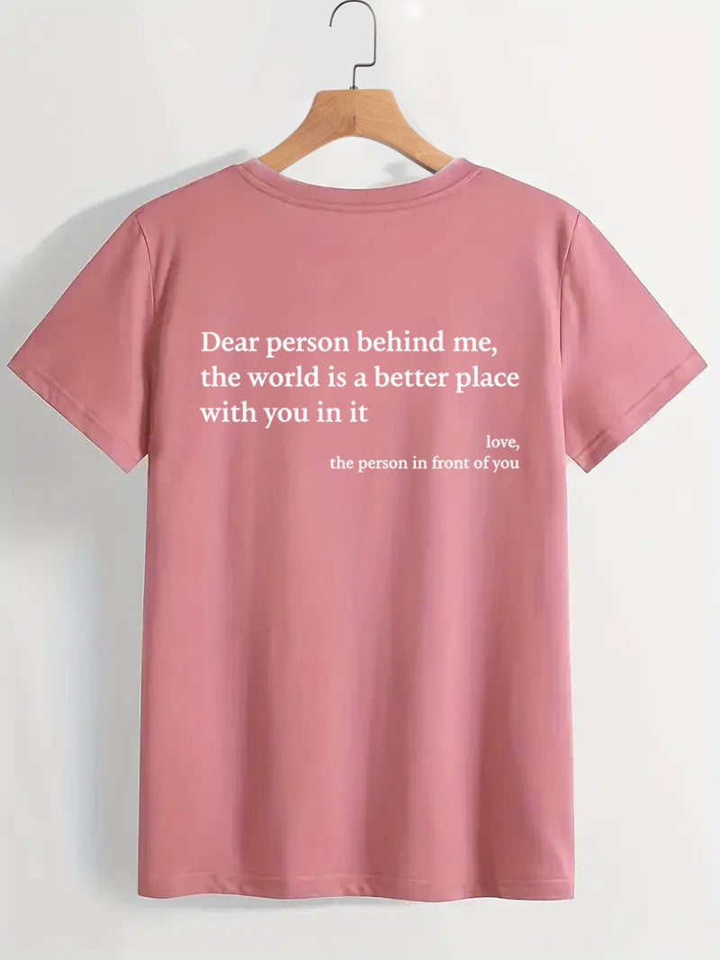 GR | Damen T-Shirt Mit Rundhalsausschnitt Und Slogan