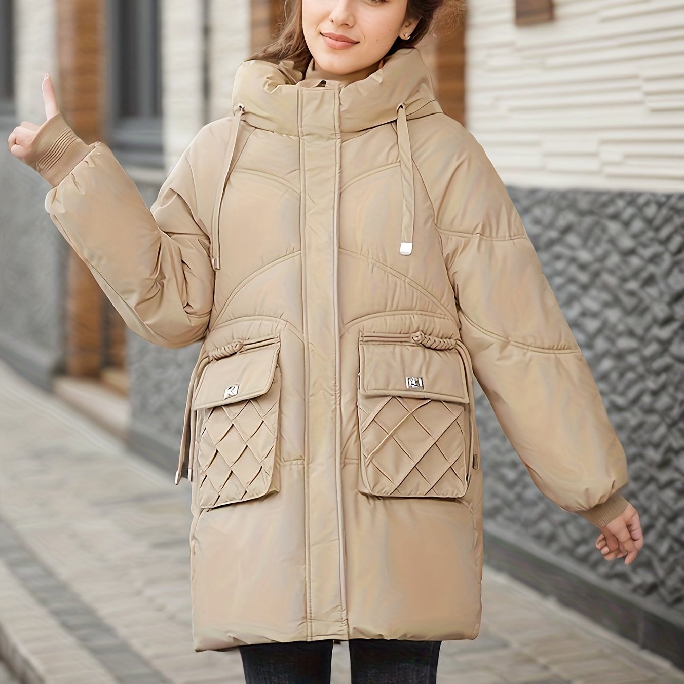 GR | Stylish Winter Casual Long Puffer Jacket for Women