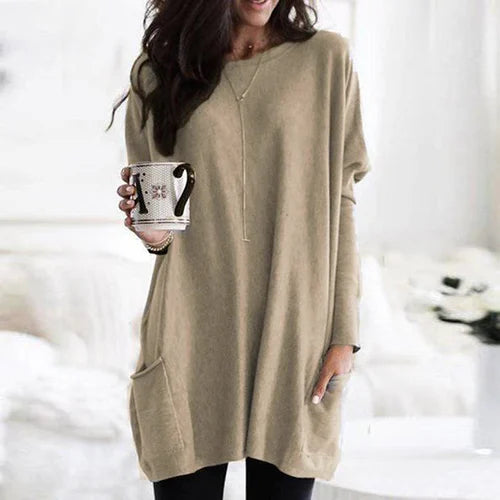 GR | Tunic with pockets - comfortable women's oversized top