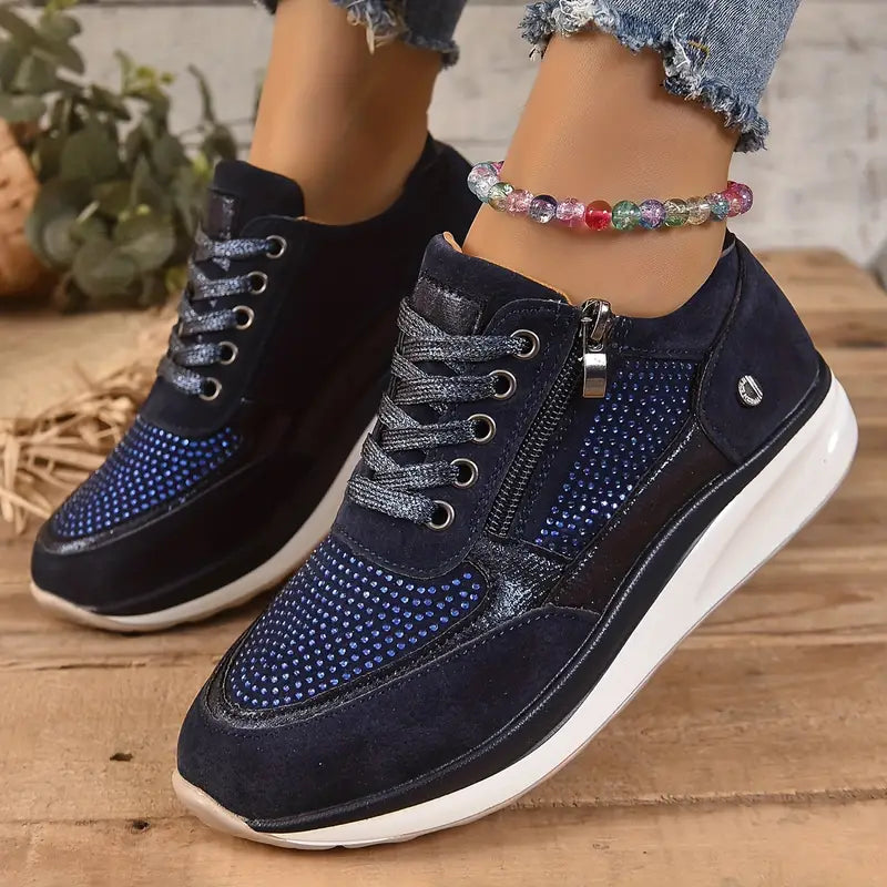 GR - Shiny crystal wedge sneakers