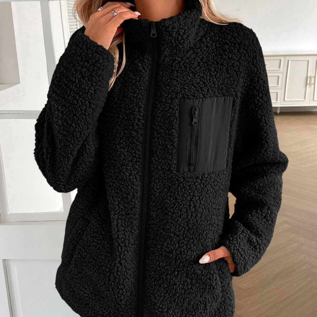 GR | Casual Winter Zip-Up Fuzzy Jacket for Women