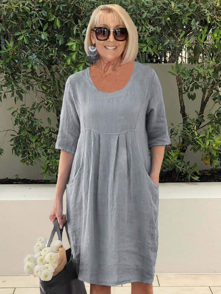 GR | Pocket Strand Tunika Kleid Übergröße
