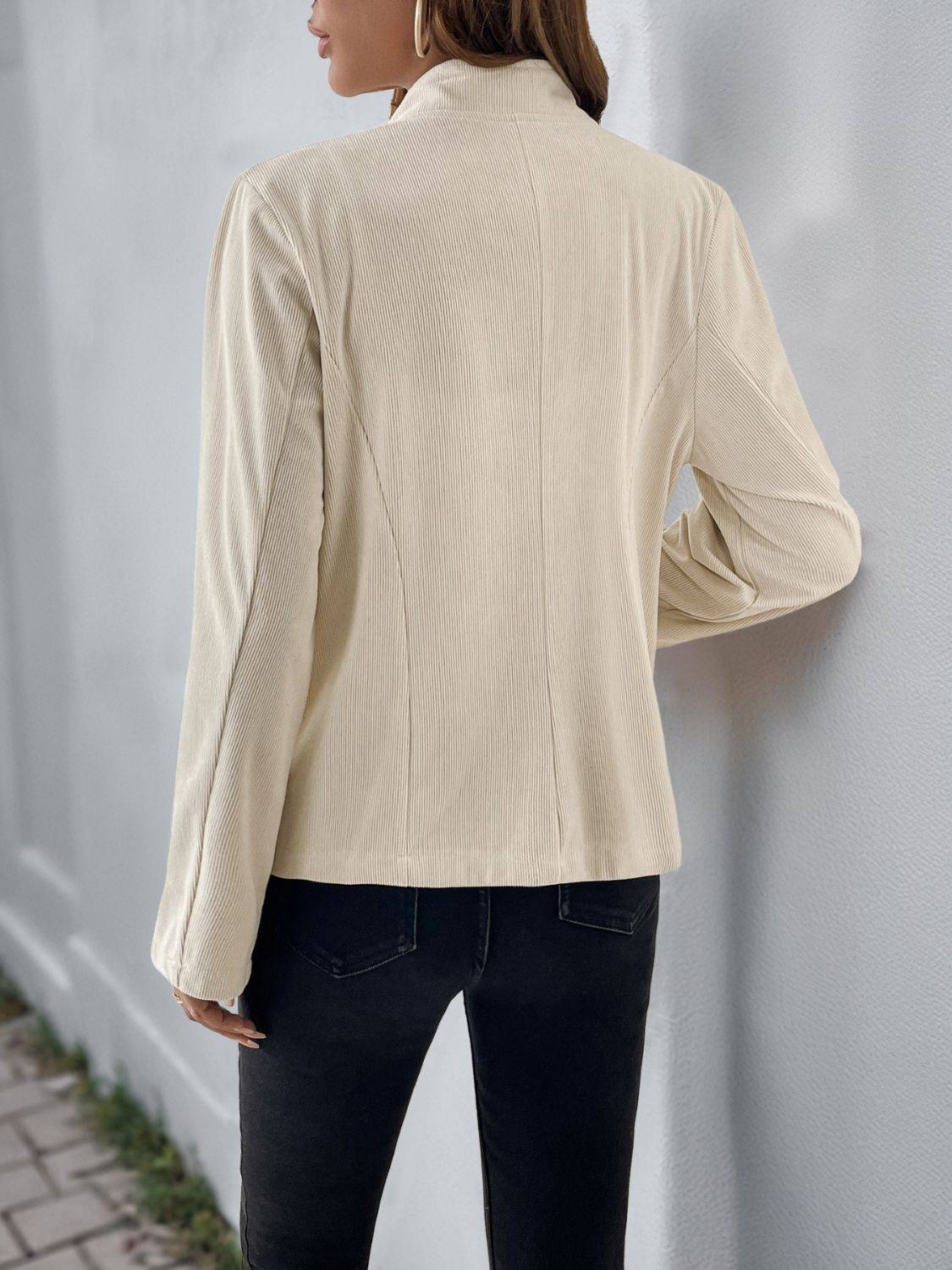 GR | Perfect button-front stand-up collar jacket