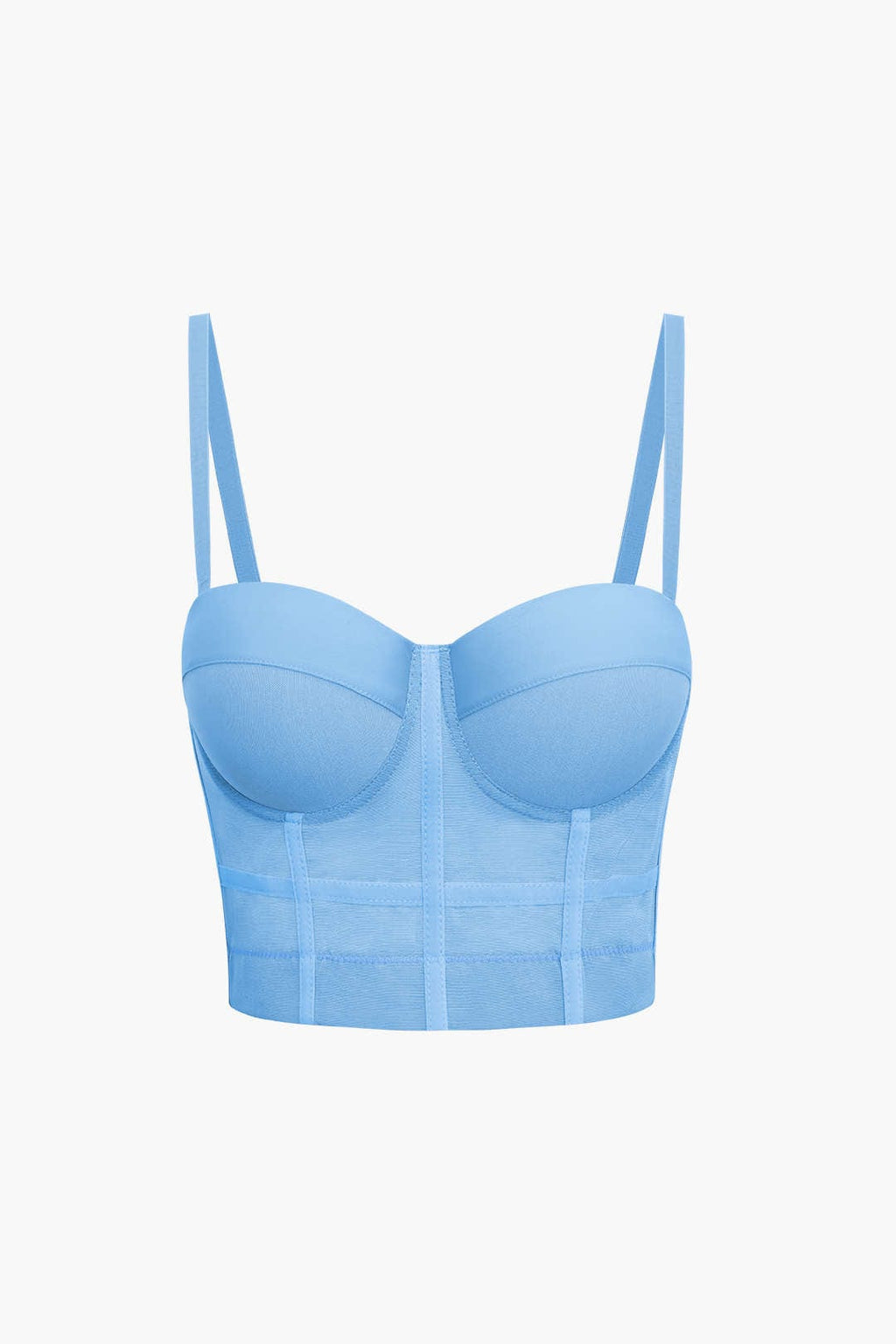 GR | Figure-hugging bustier top with underwire cups and transparent mesh structure