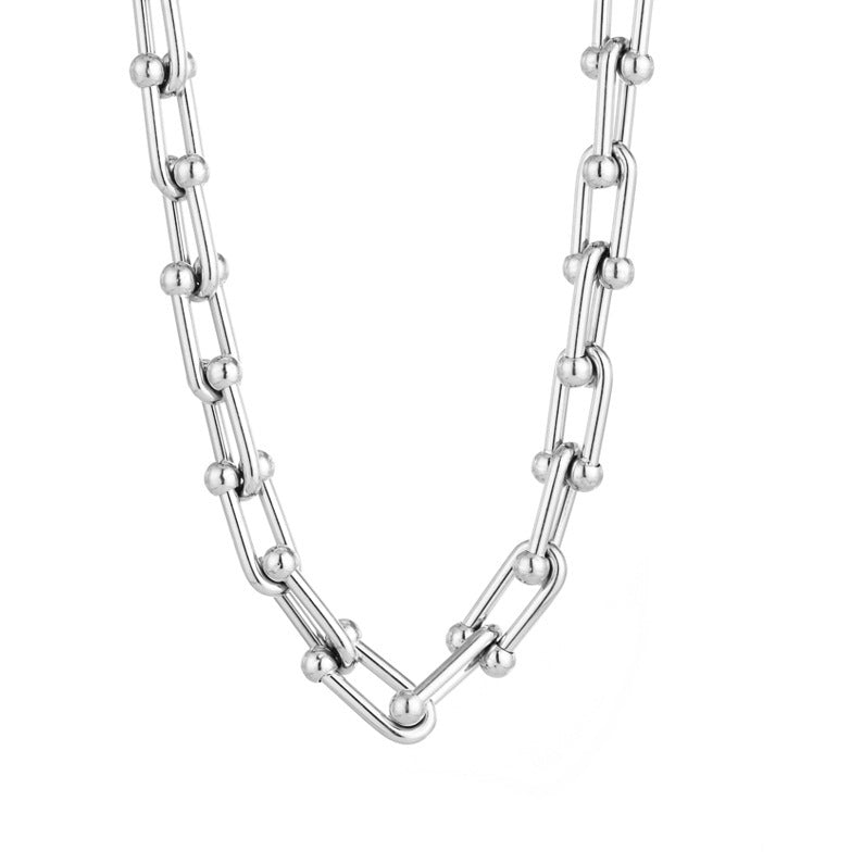 GR | Necklace U-shaped lock thick chain