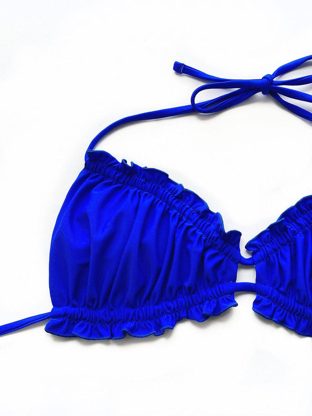 GR | Ruffled halterneck bikini set