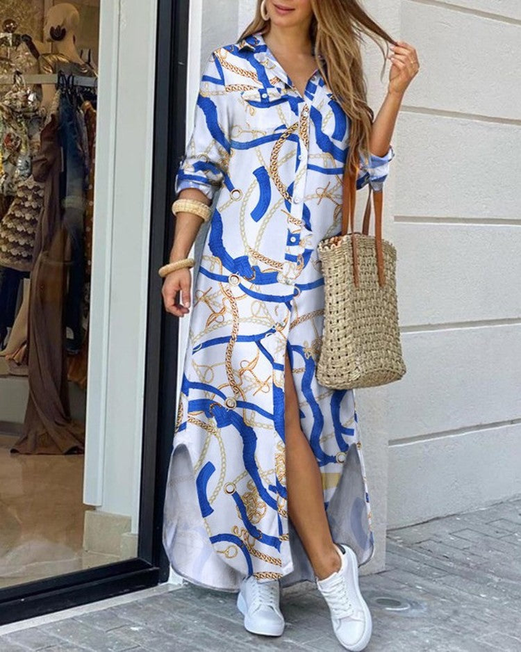 GR | Spring and summer fashion sexy blouse long skirt dress