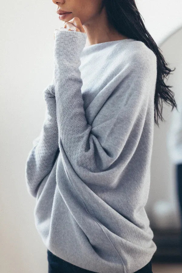 GR | Asymmetrisch Drapierter Pullover