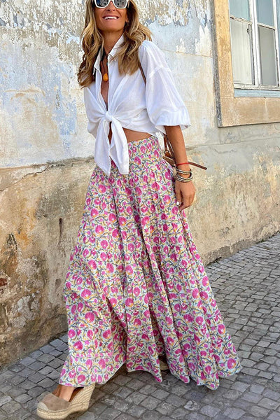 GR | Sommer Lange Röcke Boho Print
