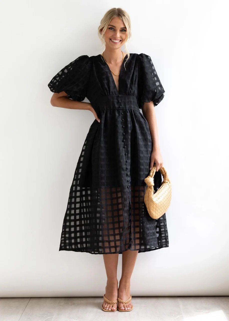 GR | Midikleid mit Puffärmeln