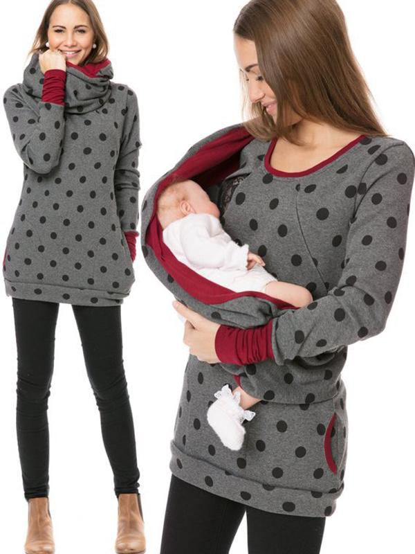 GR | Maternity chaps, nurse sweatshirts, floral print, pockets, zipper, nursing wear