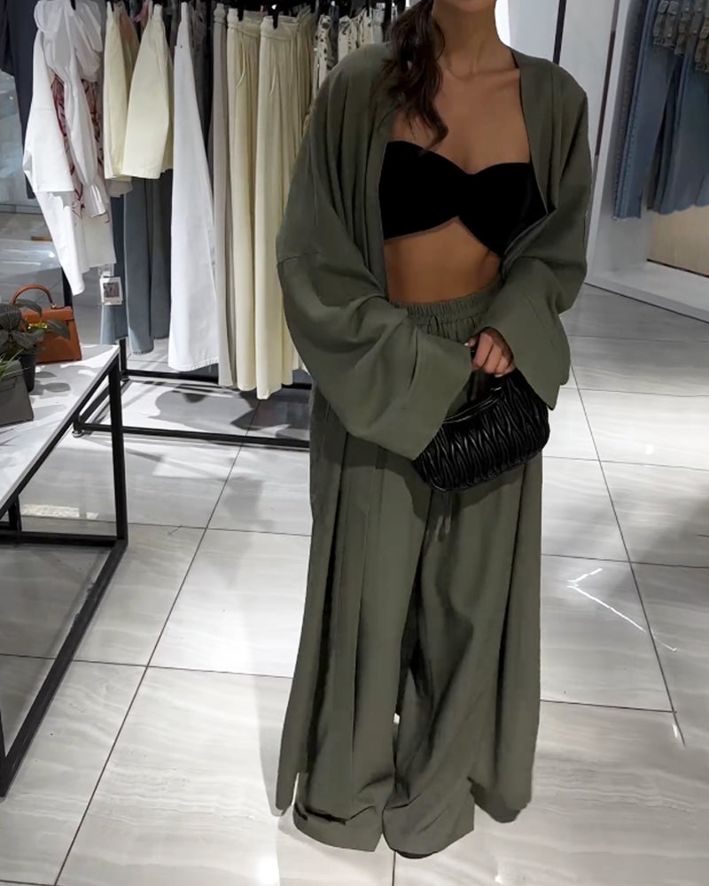 GR | Linen Kimono and Trousers Set