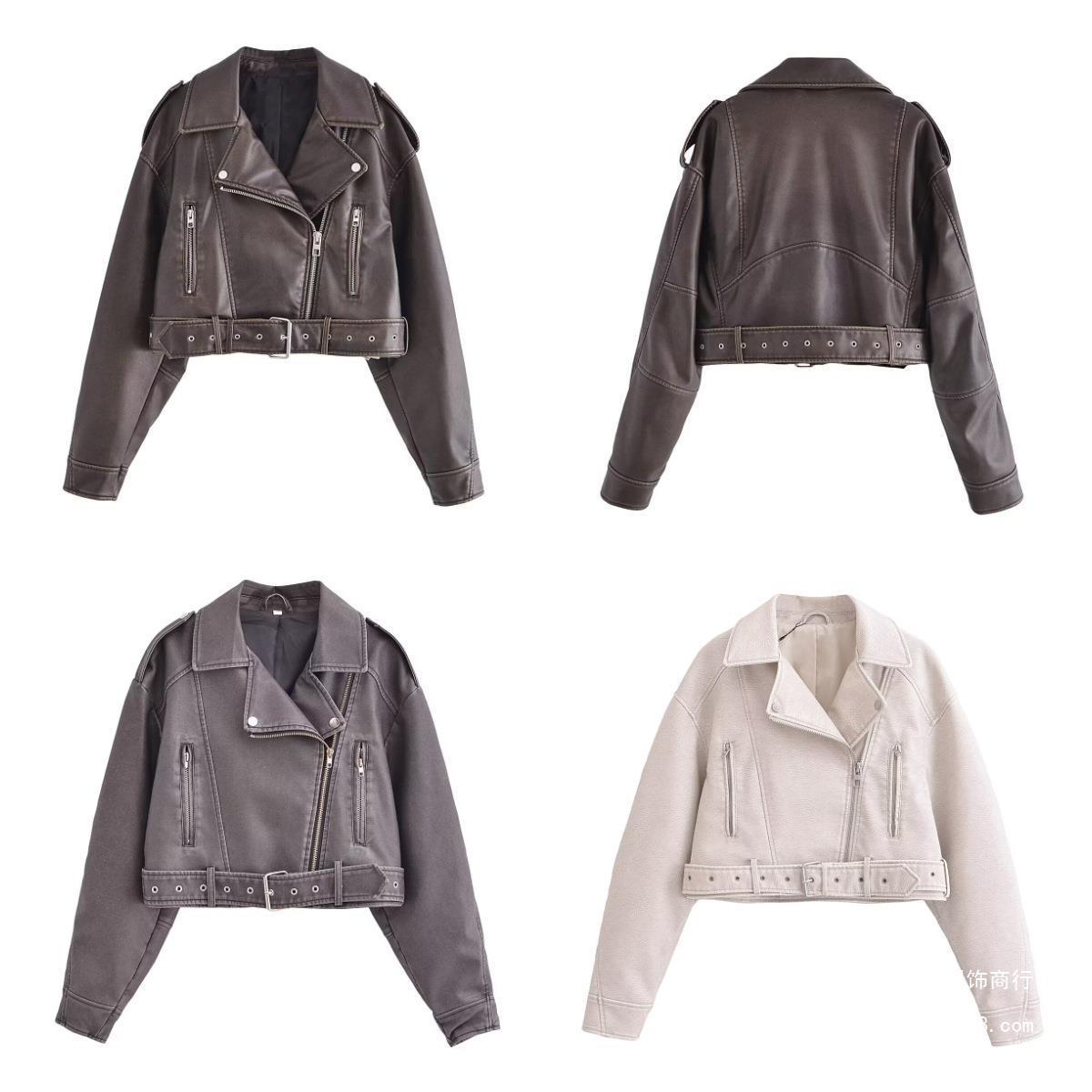 GR | Washable, Gradient Leather Jacket for Women*