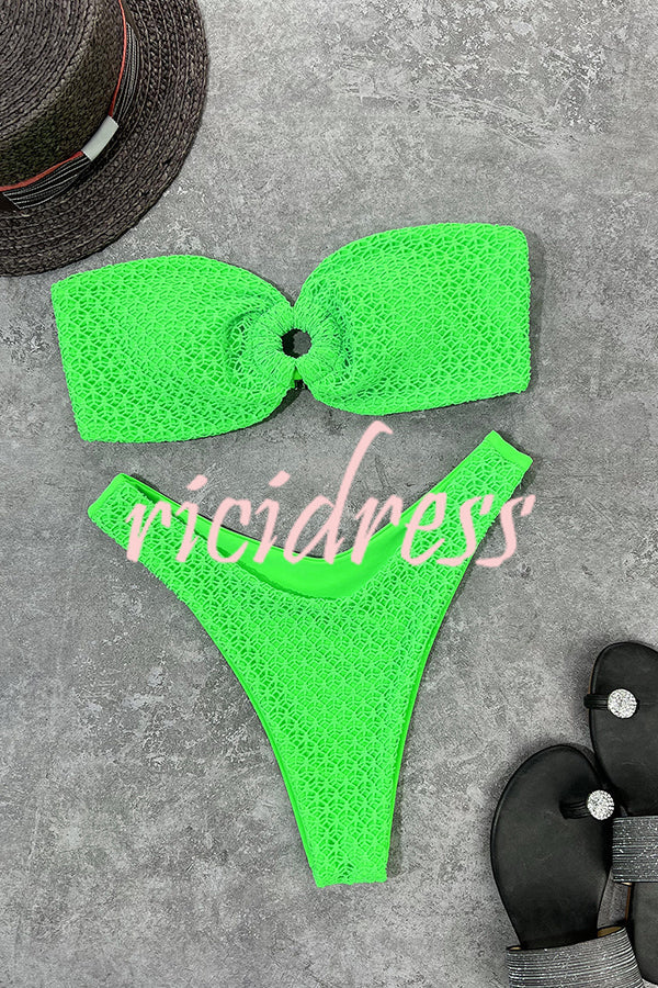 GR bandeau bikini with a ring neckline