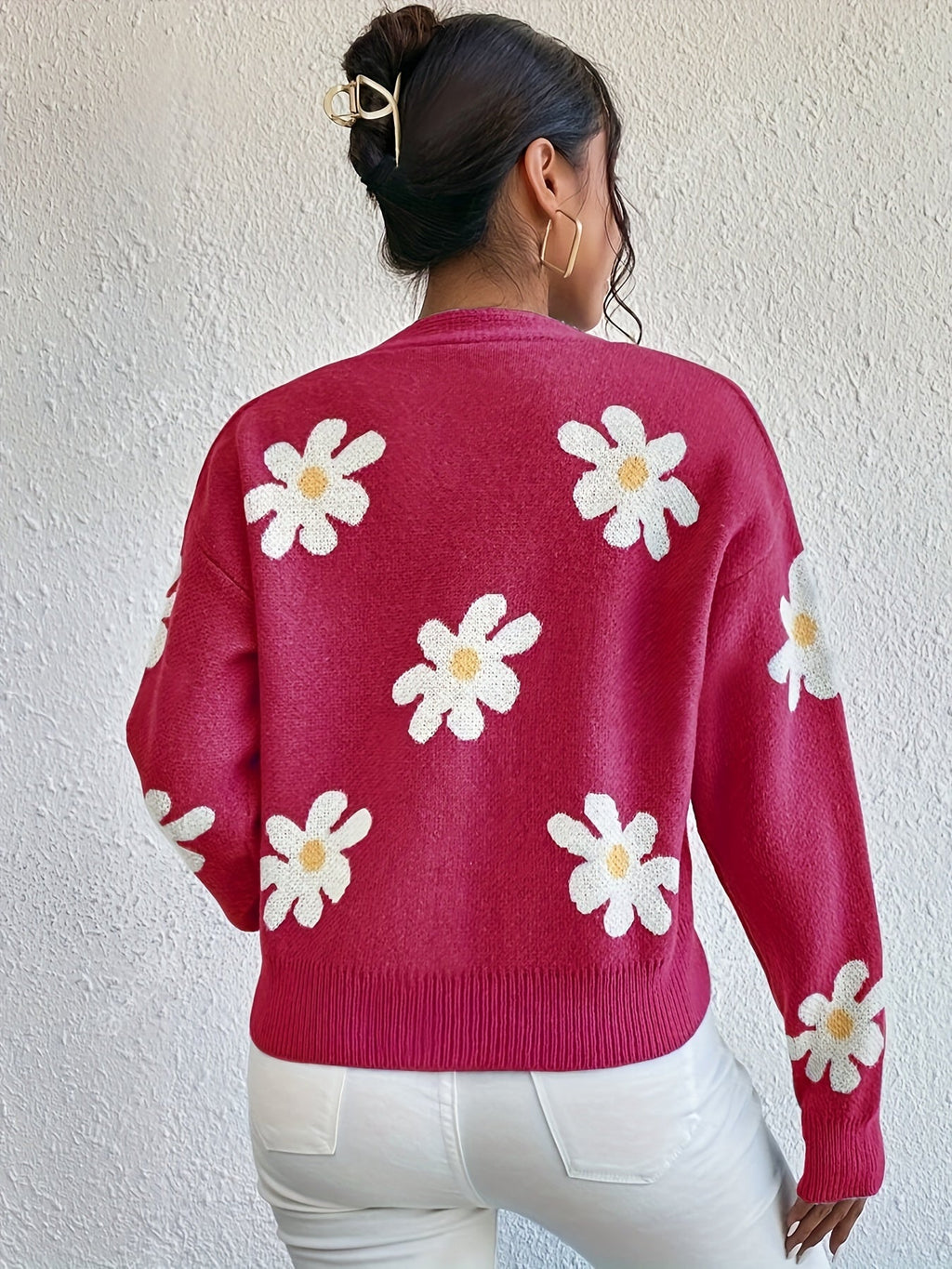 GR | mit Blumenmuster und langen Ärmeln Für Frauen