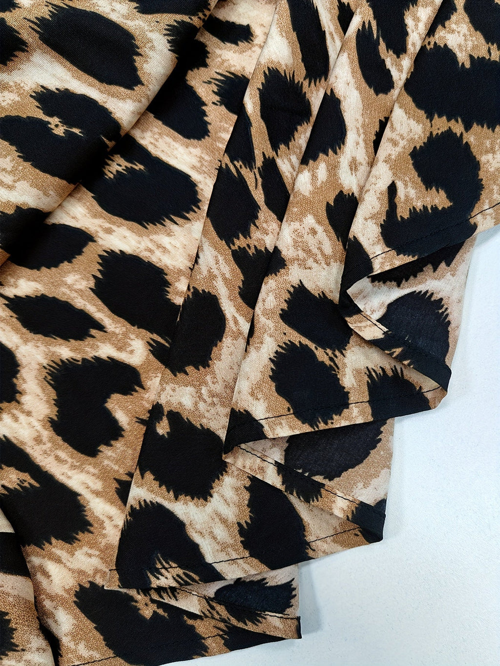 GR | Casual leopard print shirt dress with long sleeves