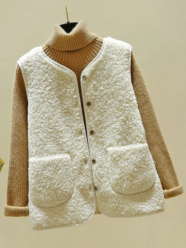 GR - Warm Sleeveless Lambswool Cardigan for Women
