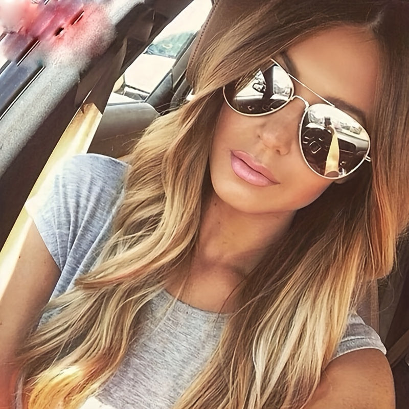 GR | Classic Aviator Sunglasses with Gold Frame for Women