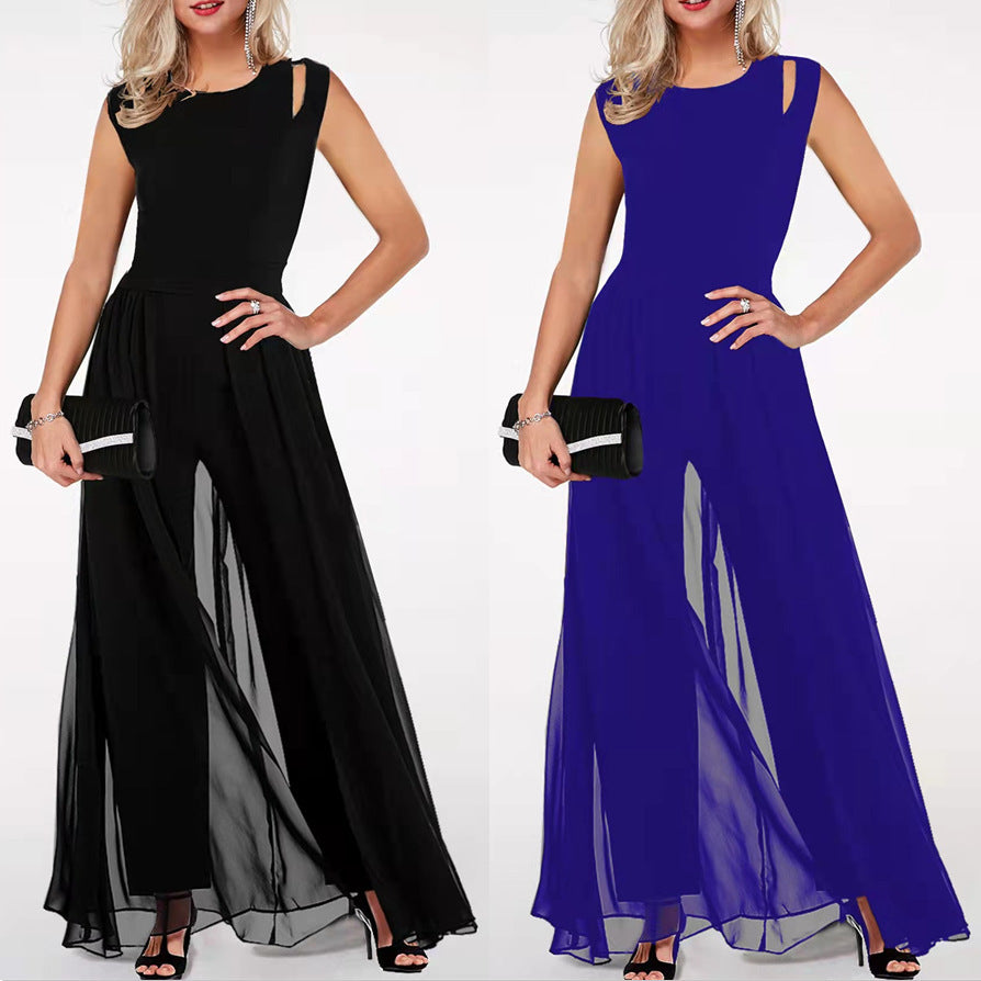 GR | Solid Color Women's Jumpsuit Made of Milk Silk