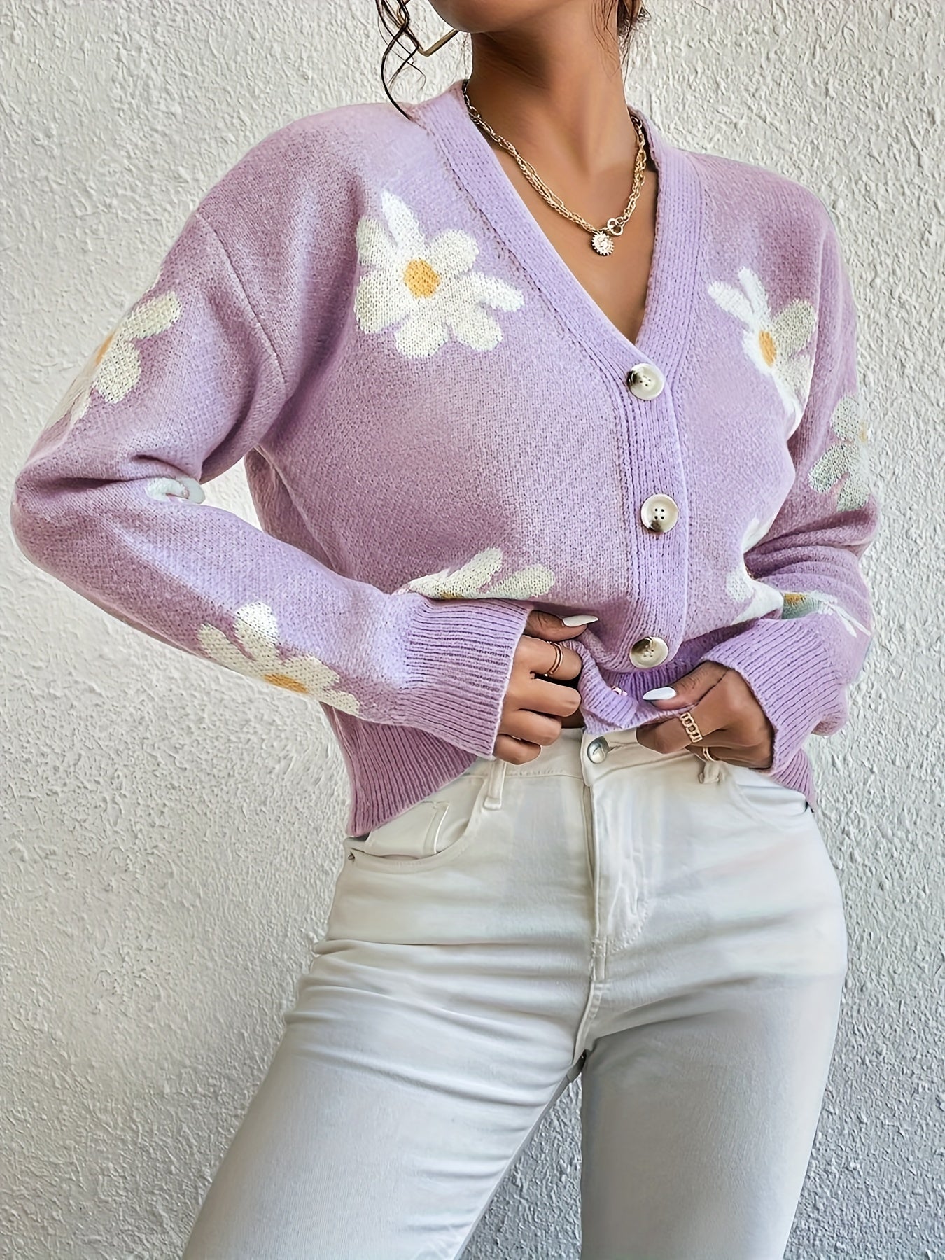 GR | mit Blumenmuster und langen Ärmeln Für Frauen