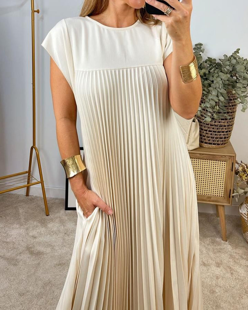 GR | Sleeveless Elegant Pleated Dress
