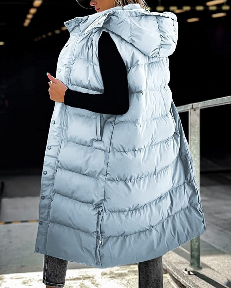 GR | Sleeveless, casual quilted jacket with hood and zipper