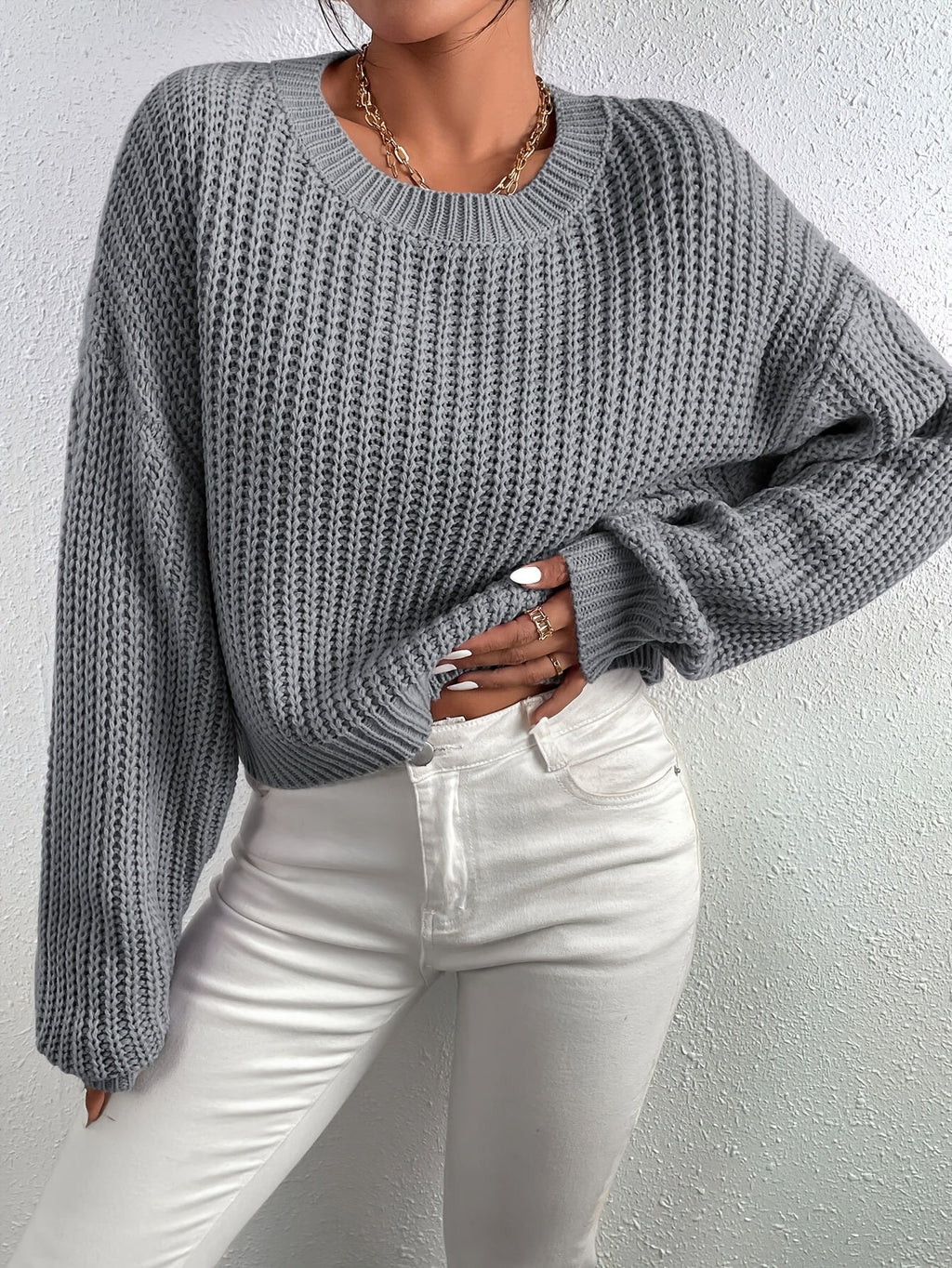 GR | Lässiger Longpullover Damen mit