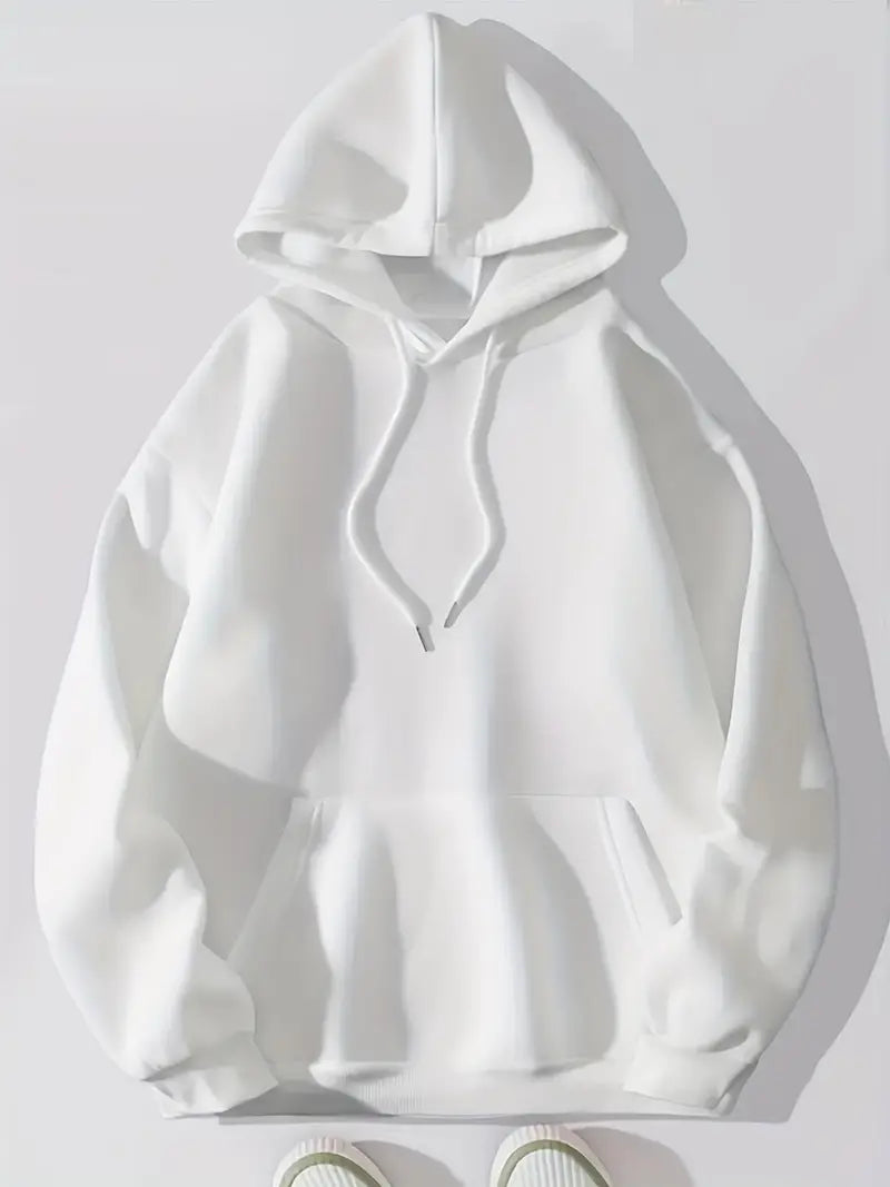 GR | Bequemer Einfarbiger Damen Hoodie mit Kapuze